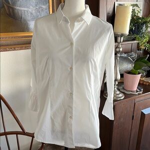 Gretchen Scott Classic White Button-Up Shirt tapered